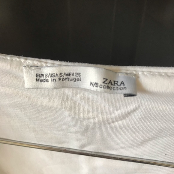 ZARA White Basic Nylon Tank-top with bra layer - Picture 2 of 2